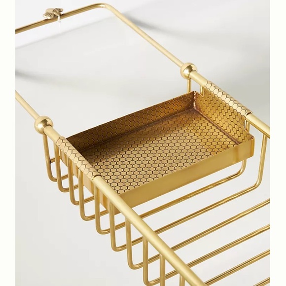 NWT Anthropologie Bumblebee brass bath caddy. Made in India. - Picture 2 of 9